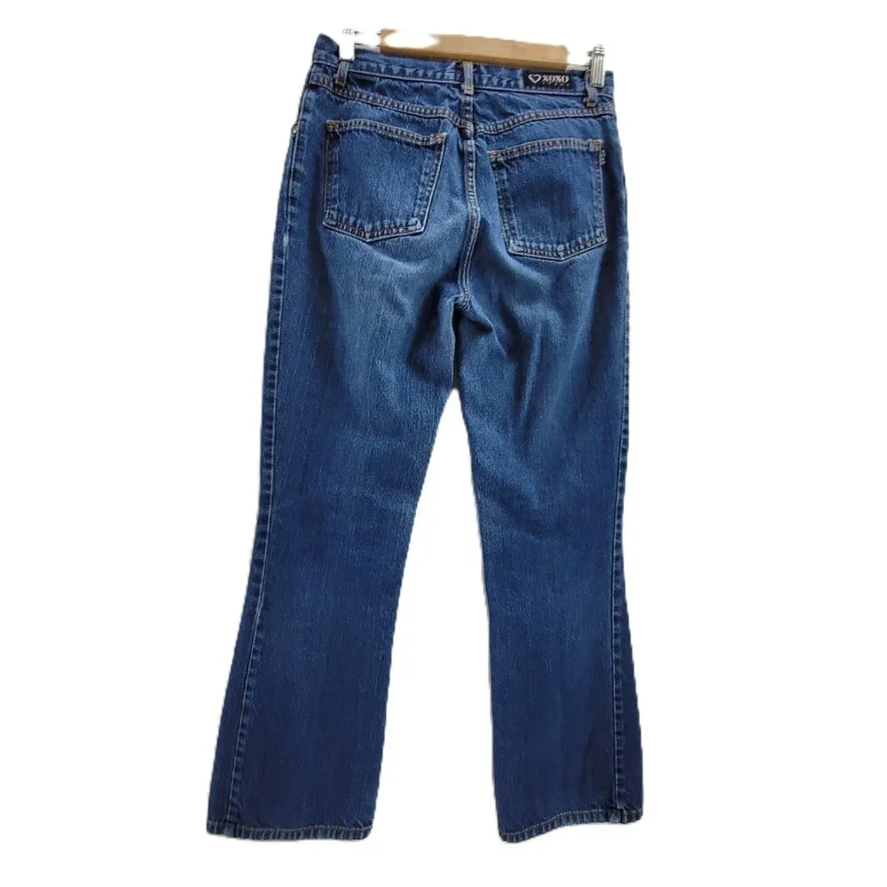 X.O.X.O. Jeans Women's 28x30 Blue Low Rise Bootcut Flare Made in USA Vintage - Picture 3 of 12